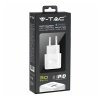 Ładowarka USB V-TAC szybka 30W biała mini dual USB type-A type-C VT-5330-W